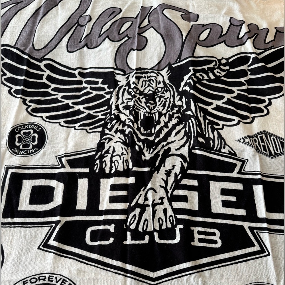 Diesel Black and White Graphic Scarf